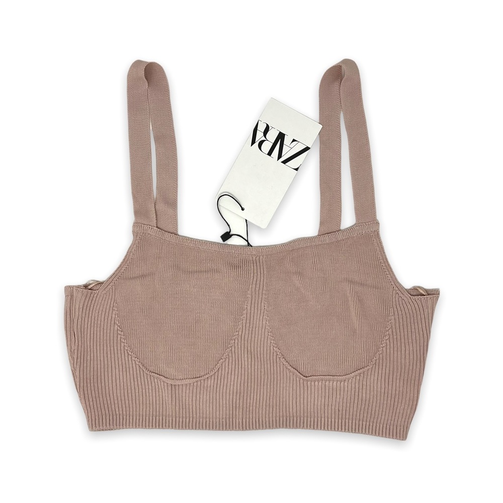Zara Ribbed Mauve Tank Bralette